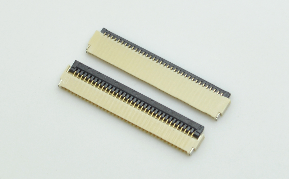 FPC後翻蓋0.5mm 40pFFC軟排線插件間距0.5mm40p前插後翻連接器,樱桃在线视频网站