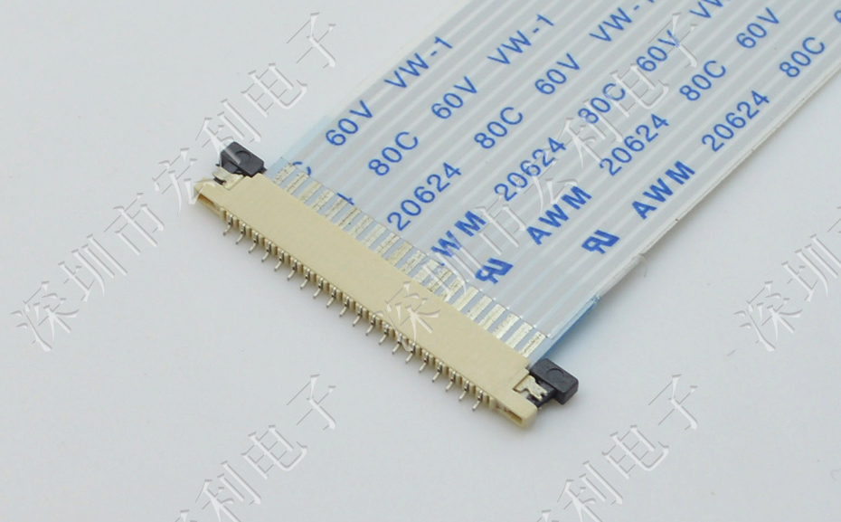 FPC插座，扁平軟排線插座連接器,FFC接插件1.0間距6P上接抽屜式