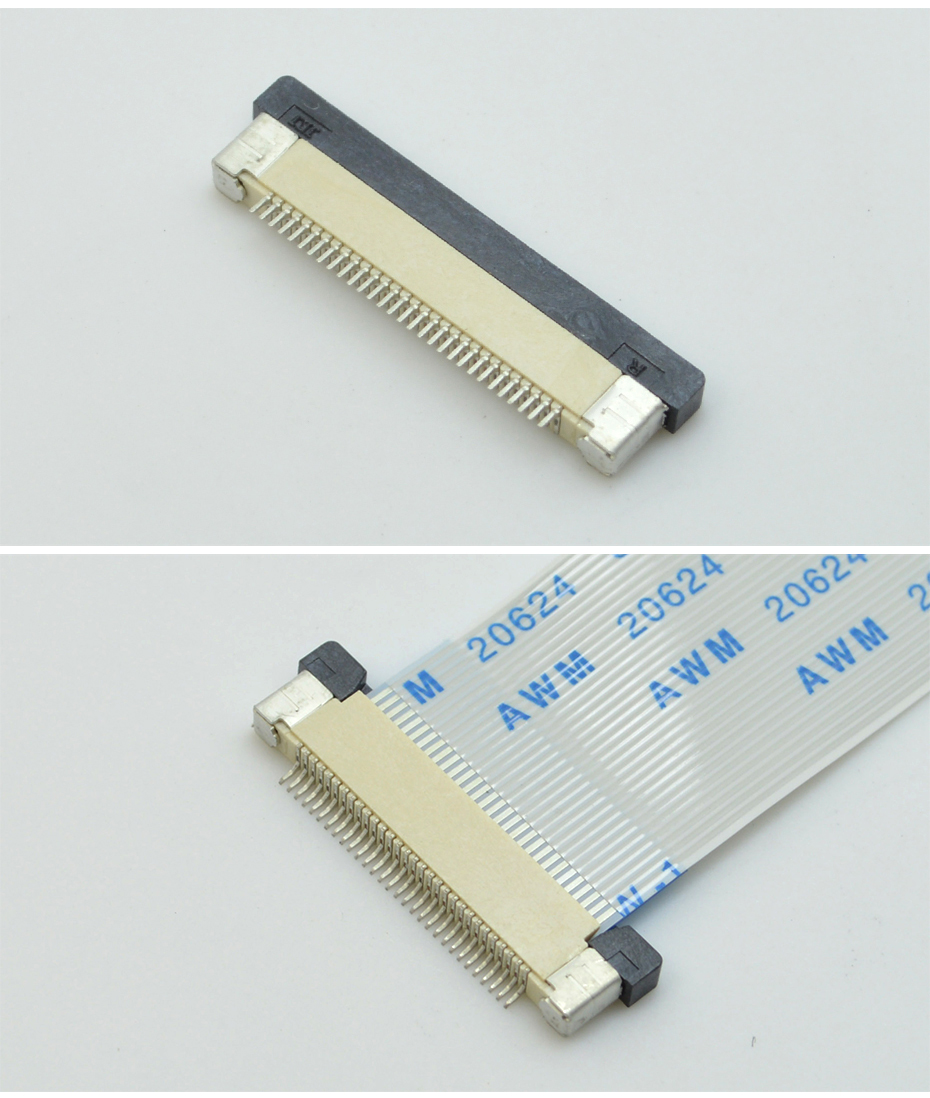 fpc插座45pin 0.5間距連接器抽屜拉拔式上接 耐SMT回流焊接插件
