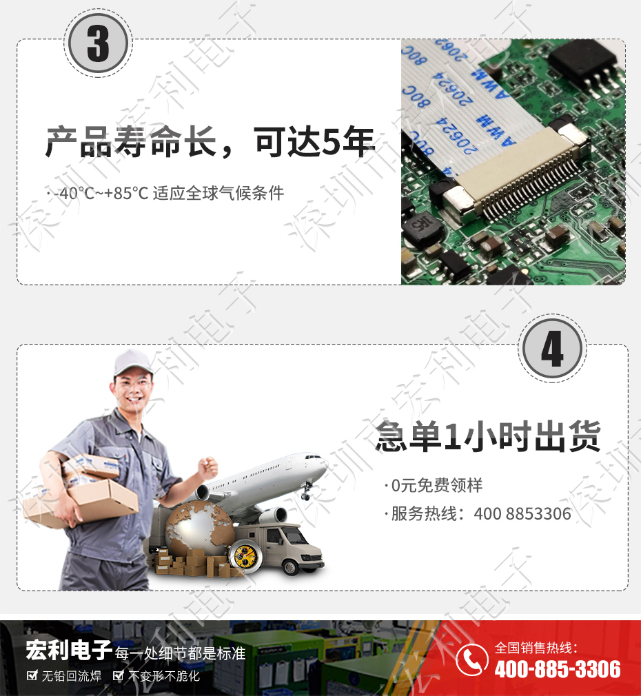 fpc/ffc連接器 軟排線直連接器 40pin 40p 40芯0.5mm間距後掀蓋式