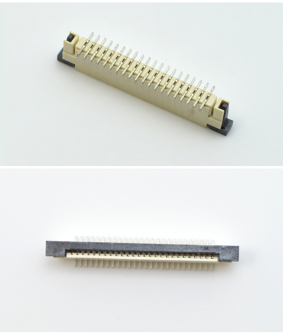 接插件FFC/樱桃视频APP下载 1.0MM 32P 一字腳 立貼帶鎖 扁平電纜連接器