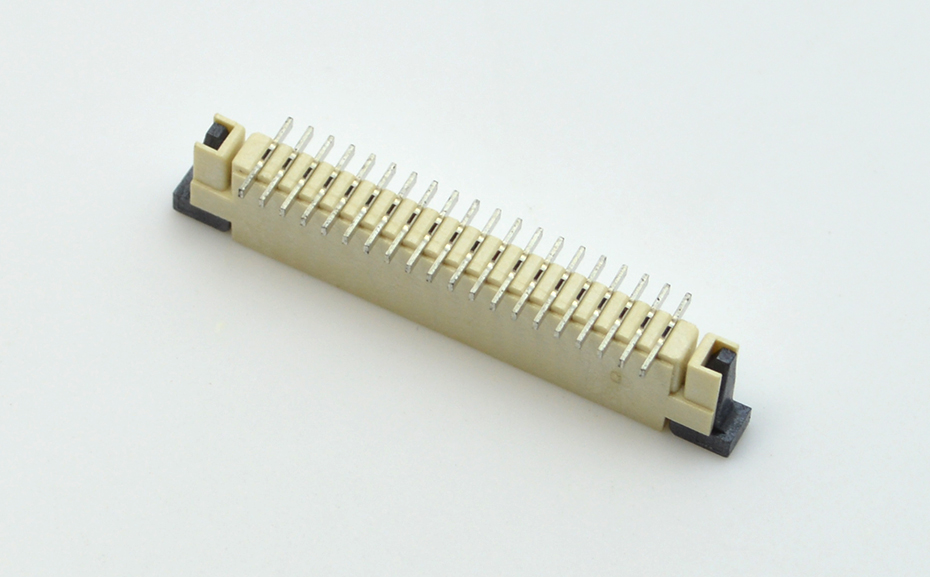 接插件FFC/樱桃视频APP下载 1.0MM 32P 一字腳 立貼帶鎖 扁平電纜連接器