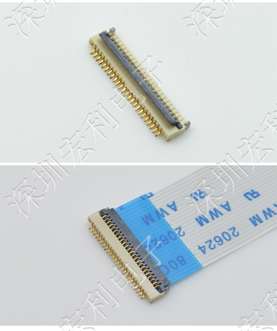 超薄樱桃视频APP下载 間距0.5mm-40PIN翻蓋 塑高H1.0mm FPC插座超薄