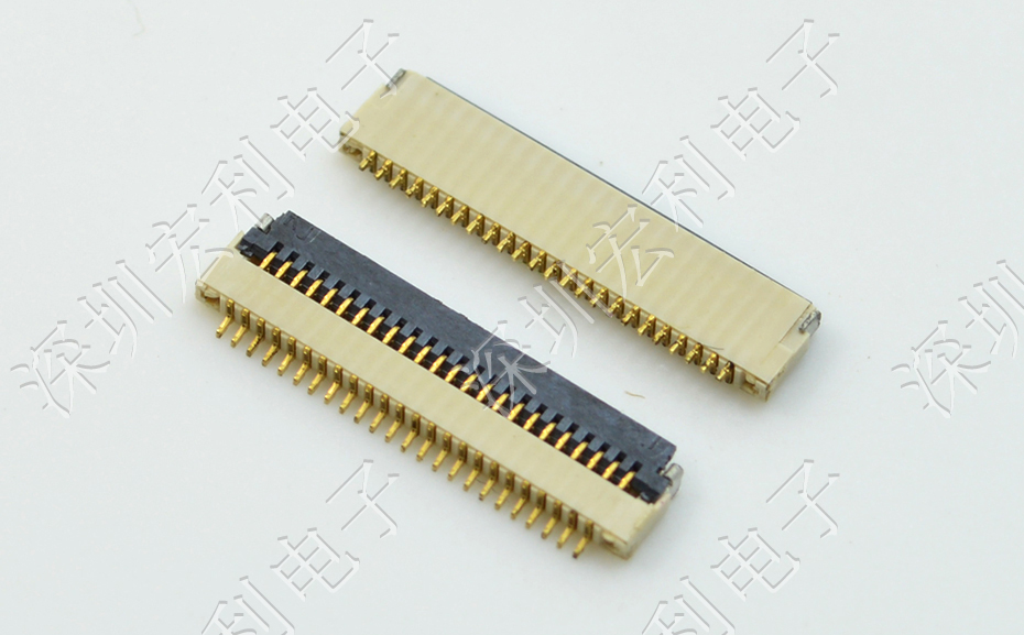 超薄樱桃视频APP下载 間距0.5mm-40PIN翻蓋 塑高H1.0mm FPC插座超薄