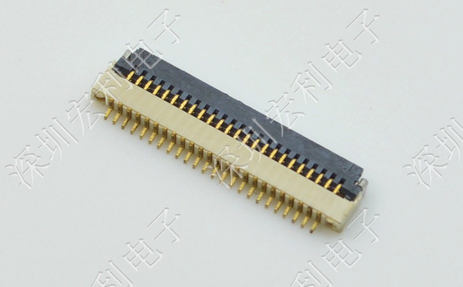 超薄樱桃视频APP下载 間距0.5mm-40PIN翻蓋 塑高H1.0mm FPC插座超薄