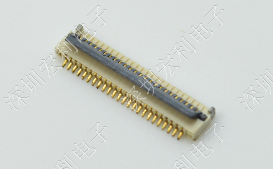 超薄樱桃视频APP下载 間距0.5mm-40PIN翻蓋 塑高H1.0mm FPC插座超薄