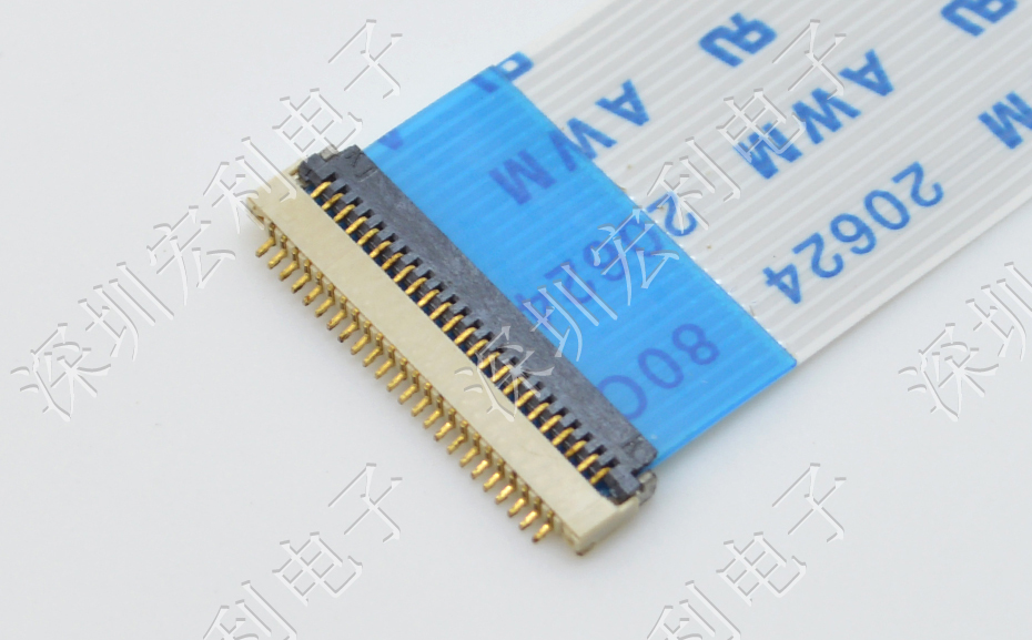 超薄樱桃视频APP下载 間距0.5mm-40PIN翻蓋 塑高H1.0mm FPC插座超薄